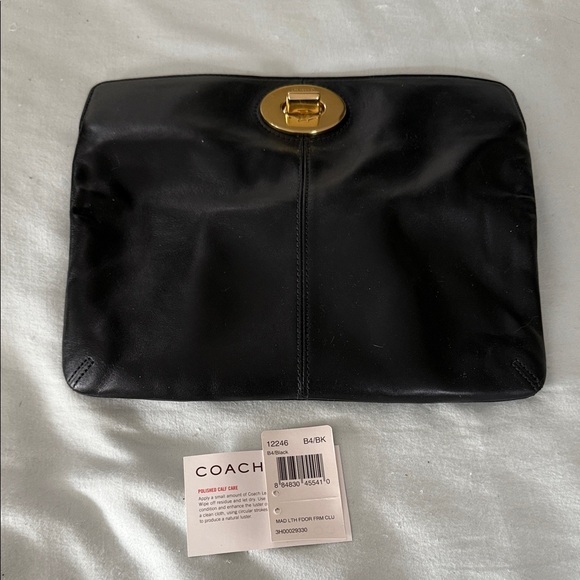 Coach Black Clutch with Gold Accent - Picture 4 of 4